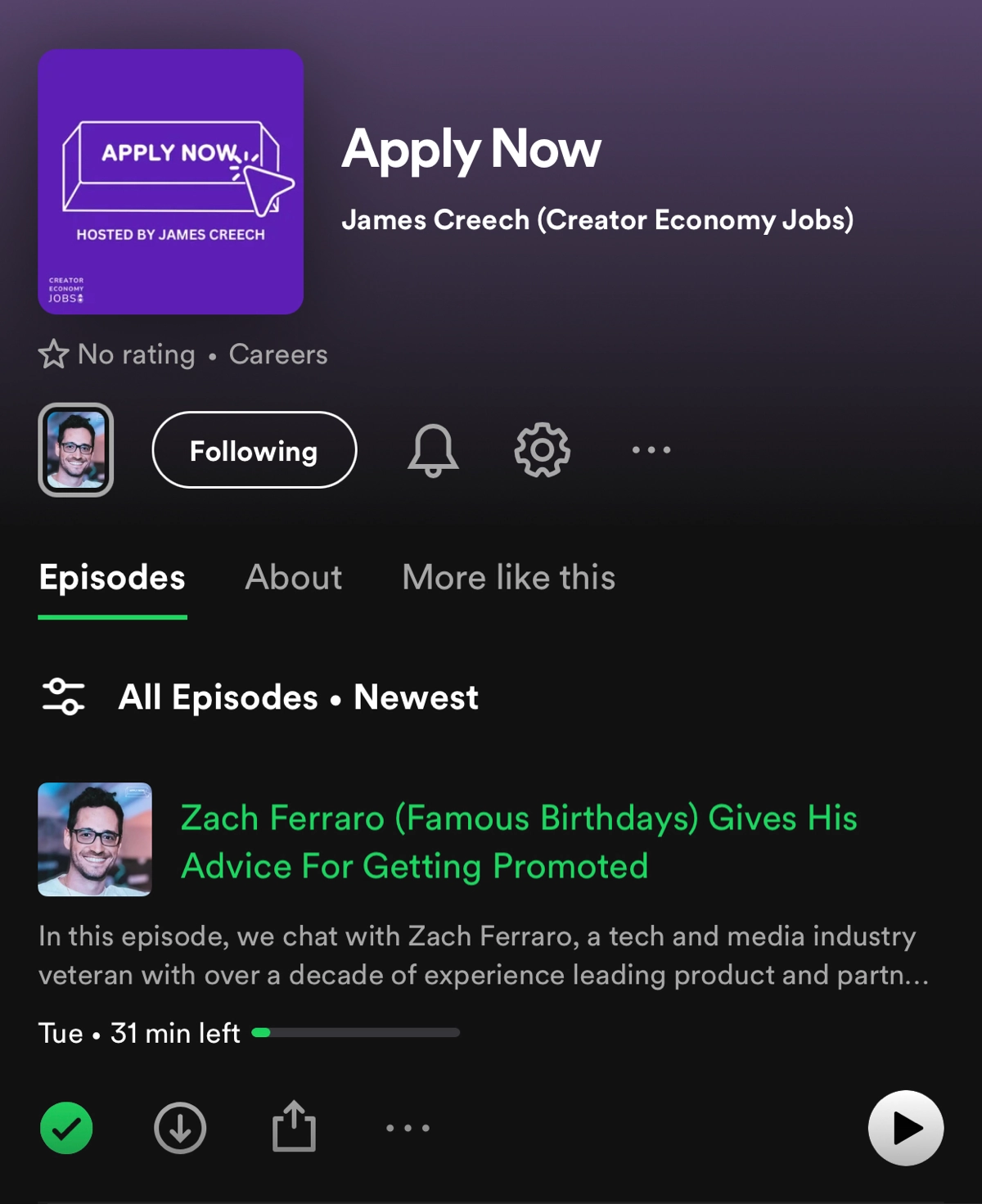 Запустил еще один проект о creator economy 🎉
На этот раз в роли продюсера. 
Apply Now — подкаст о карьере в creator economy | Сетка — новая социальная сеть от hh.ru