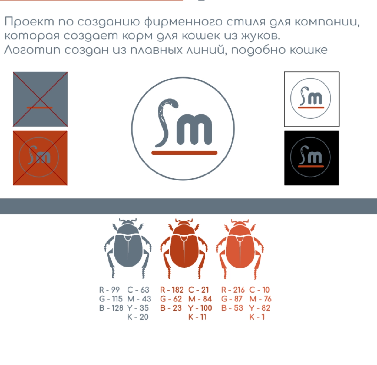 Недавно было интересное домашнее задание. Сделать фирменный стиль для компании, которая разрабатывает корм для кошек из жуков | Сетка — новая социальная сеть от hh.ru