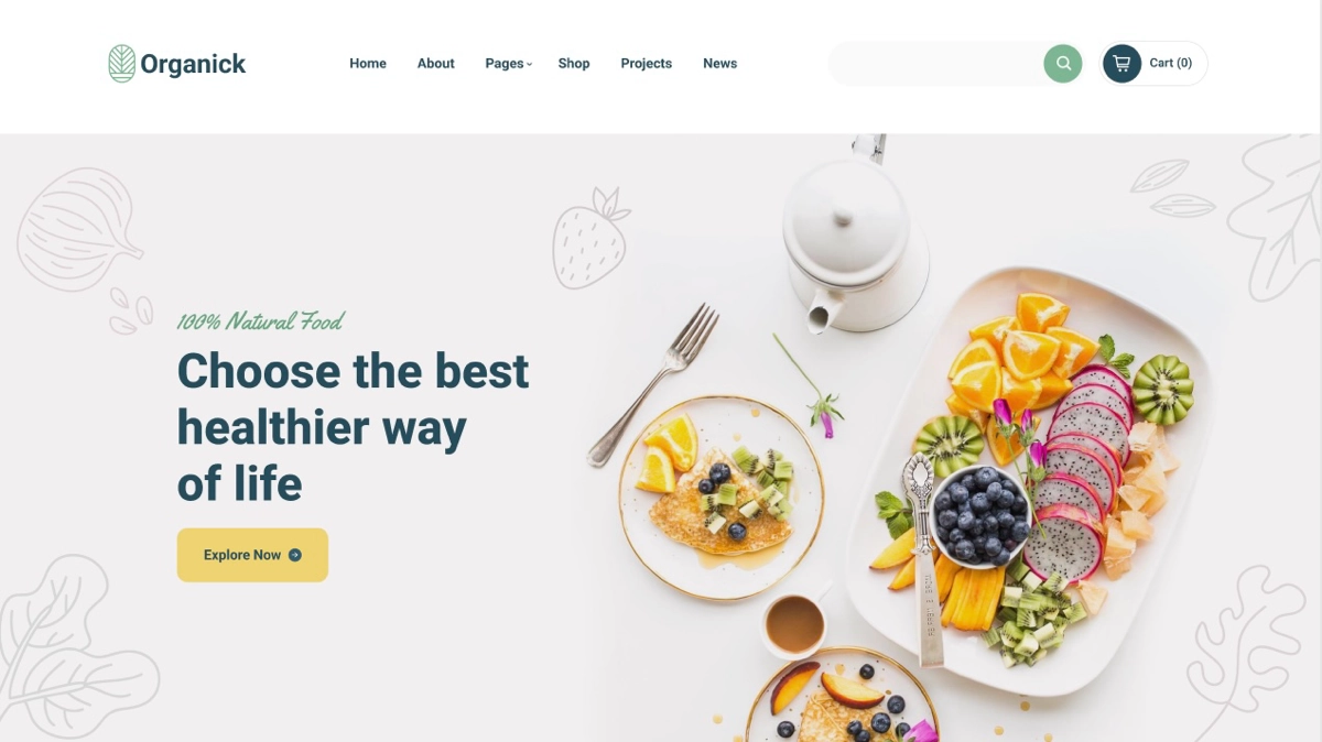 Organick
Сайт доставки натуральной еды
→ Жанр: #MultiPage
→ Сложность: #сложный
→ Язык: #EN
→ Адаптив: Нет
Ссылка на макет: https://www.figma | Сетка — новая социальная сеть от hh.ru