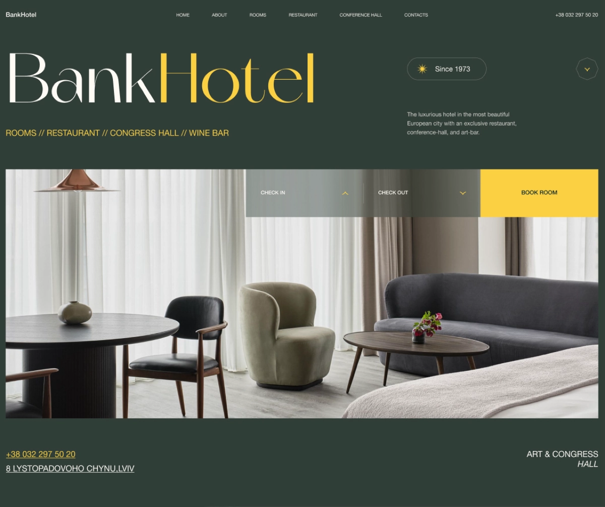 Bank Hotel
Сайт элитного отели
→ Жанр: #MultiPage
→ Сложность: #средний
→ Язык: #EN
→ Адаптив: Есть
Ссылка на макет: https://www.figma | Сетка — новая социальная сеть от hh.ru