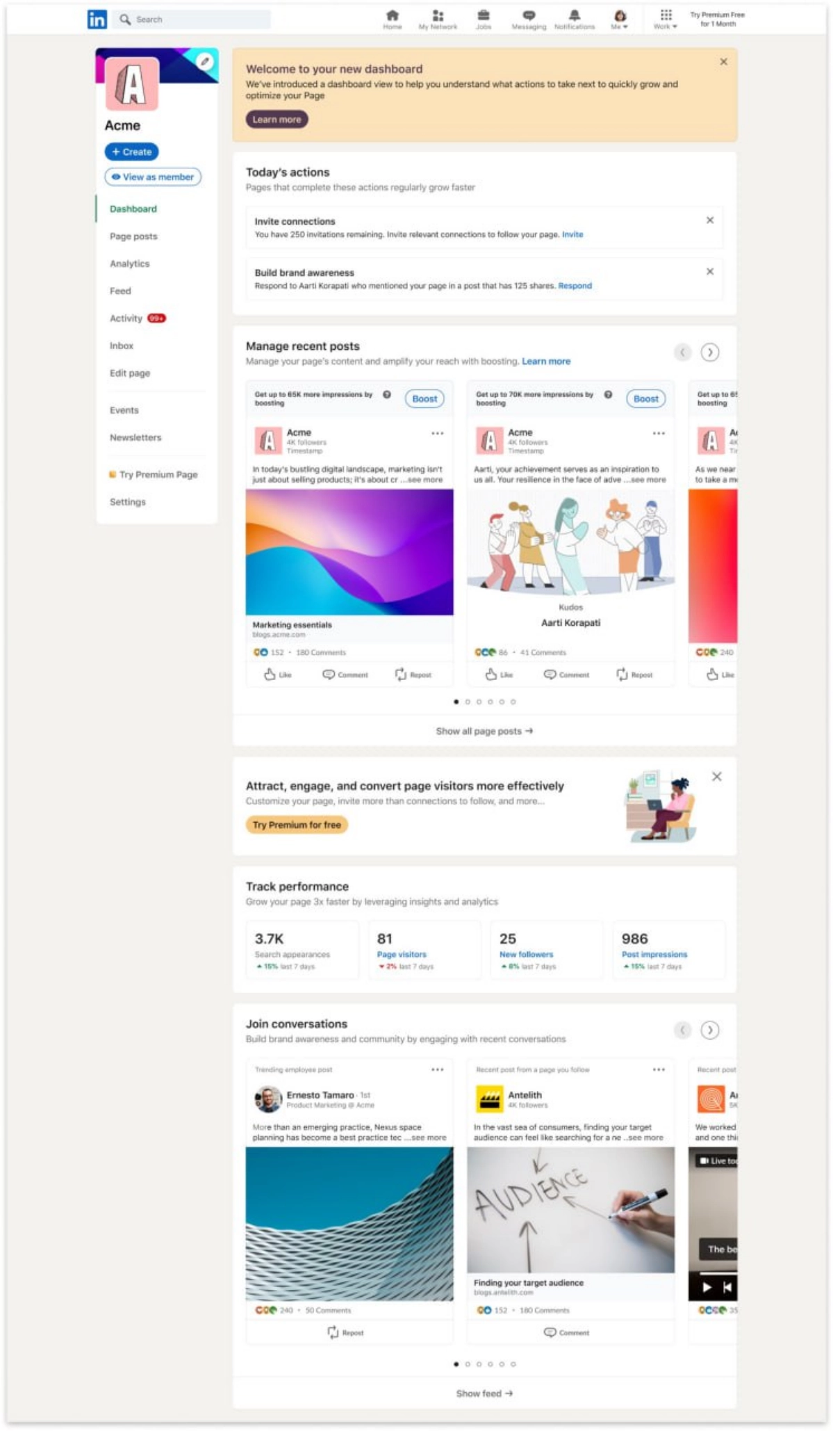 В LinkedIn выкатили новый дешборд для страниц компаний. Что я могу сказать? Зачем портить то, что и так хорошо работало, я не понимаю | Сетка — новая социальная сеть от hh.ru