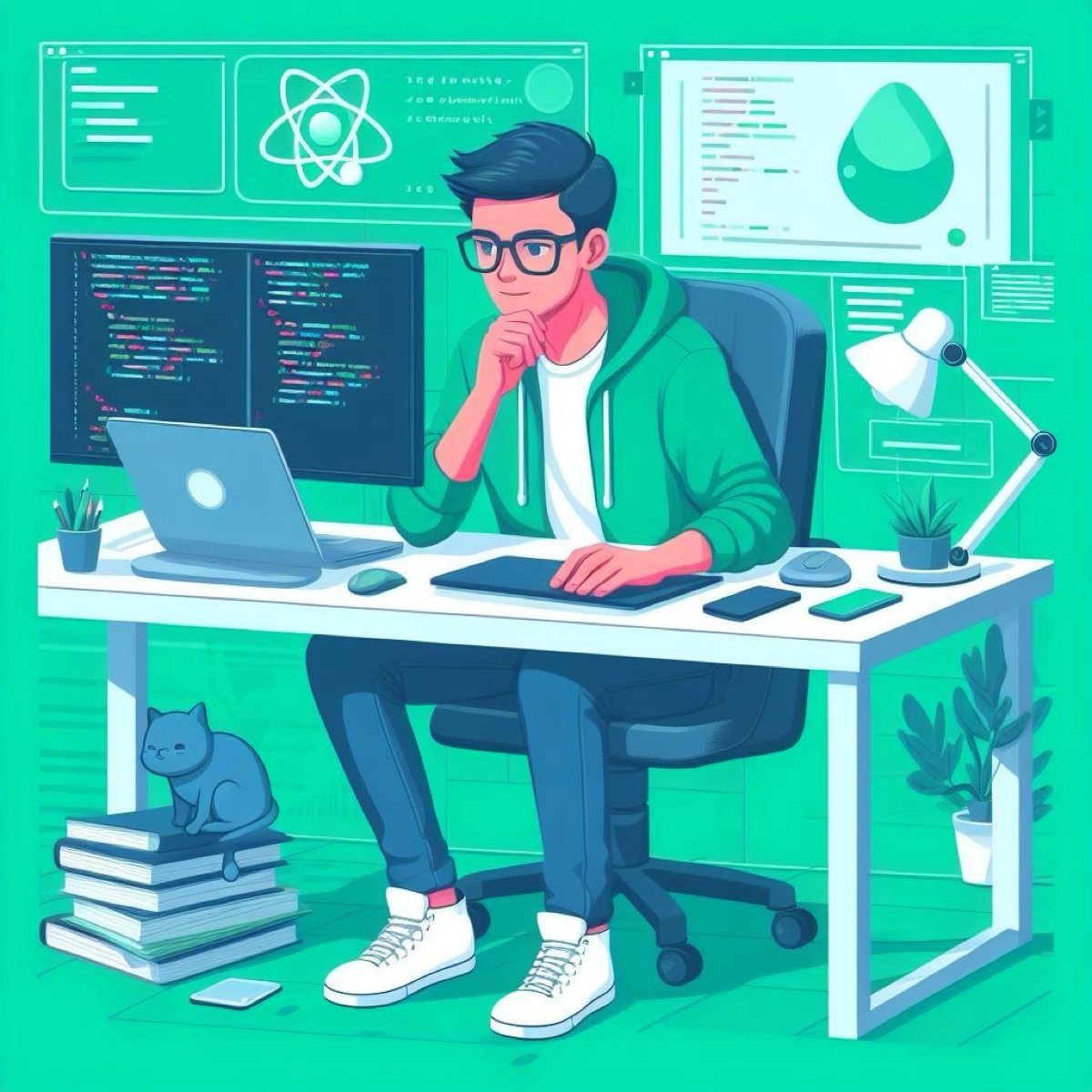 Начал изучение React.js в школе Хекслет. | Сетка — новая социальная сеть от hh.ru