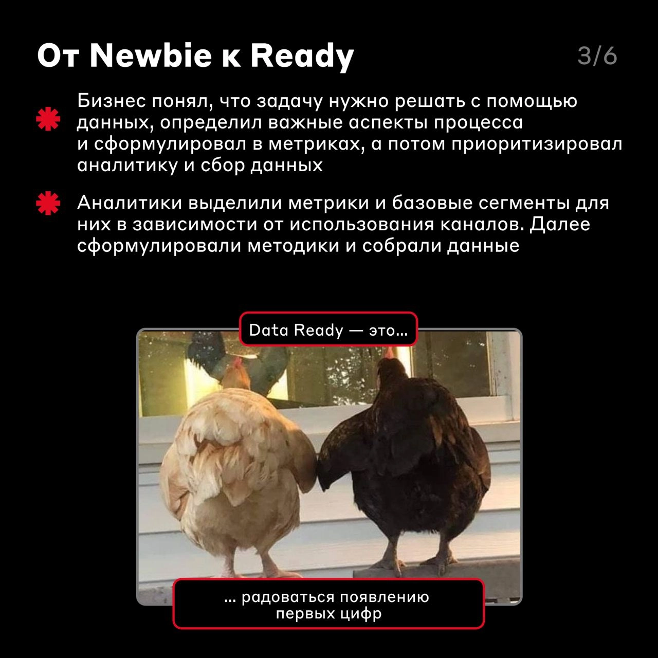 Путь аналитической зрелости одного процесса 🚶‍♀️
Мы упоминали в своих постах Data Driven-подход — он помогает команде принимать решения на основе данных, чтобы создавать лучшие продукты | Сетка — новая социальная сеть от hh.ru