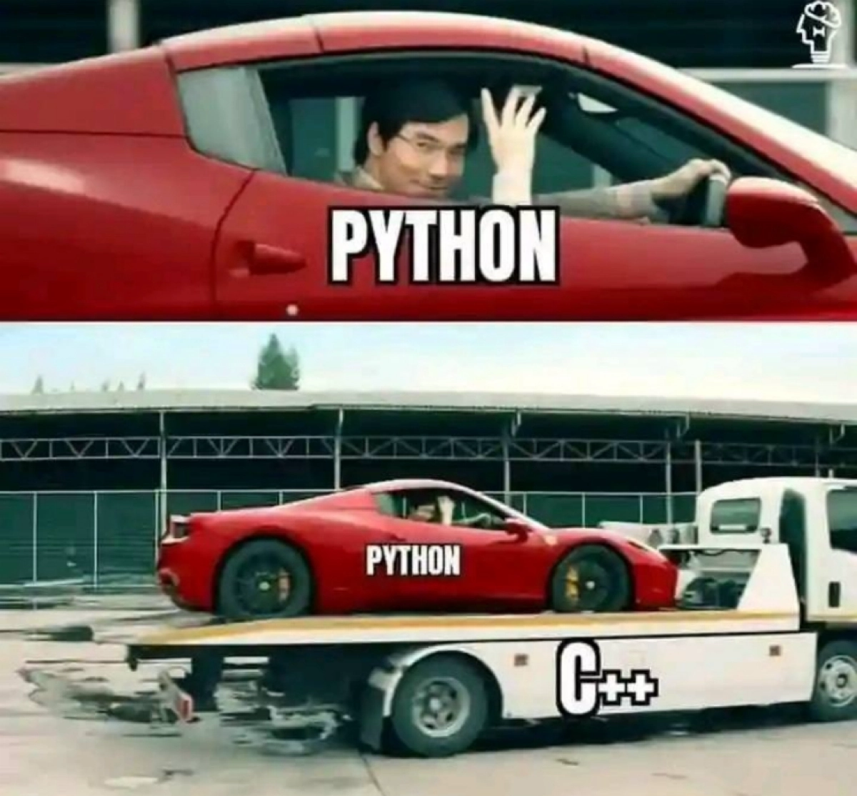 Плюсы питона 😄 
#мем #мемдня #мемасики #мемы #python | Сетка — новая социальная сеть от hh.ru