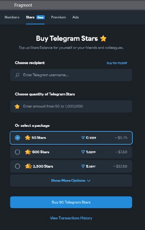 На платформе Fragment появился раздел Stars.
Пока только для покупки звёзд за криптовалюту TON.
Ожидаем, пока введут систему продажи полученных звёзд. | Сетка — новая социальная сеть от hh.ru