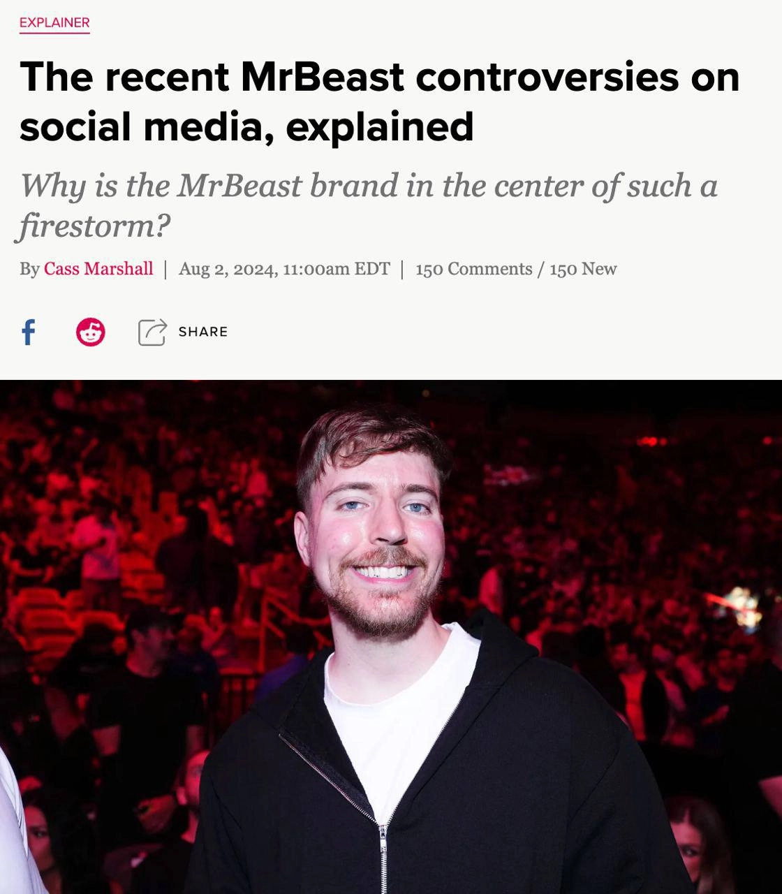 У MrBeast началась чёрная полоса: за последний месяц Джимми столкнулся с хейтом, обвинениями в подставных роликах и мошенничестве | Сетка — новая социальная сеть от hh.ru