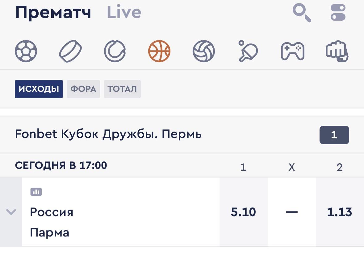 ⚡️ Матч Fonbet Кубка Дружбы сняли с линии 
Что произошло?
▪️Вчера наша Парма играла с Колумбией
▪️Букмекеры давали скромную фору (-5 | Сетка — новая социальная сеть от hh.ru