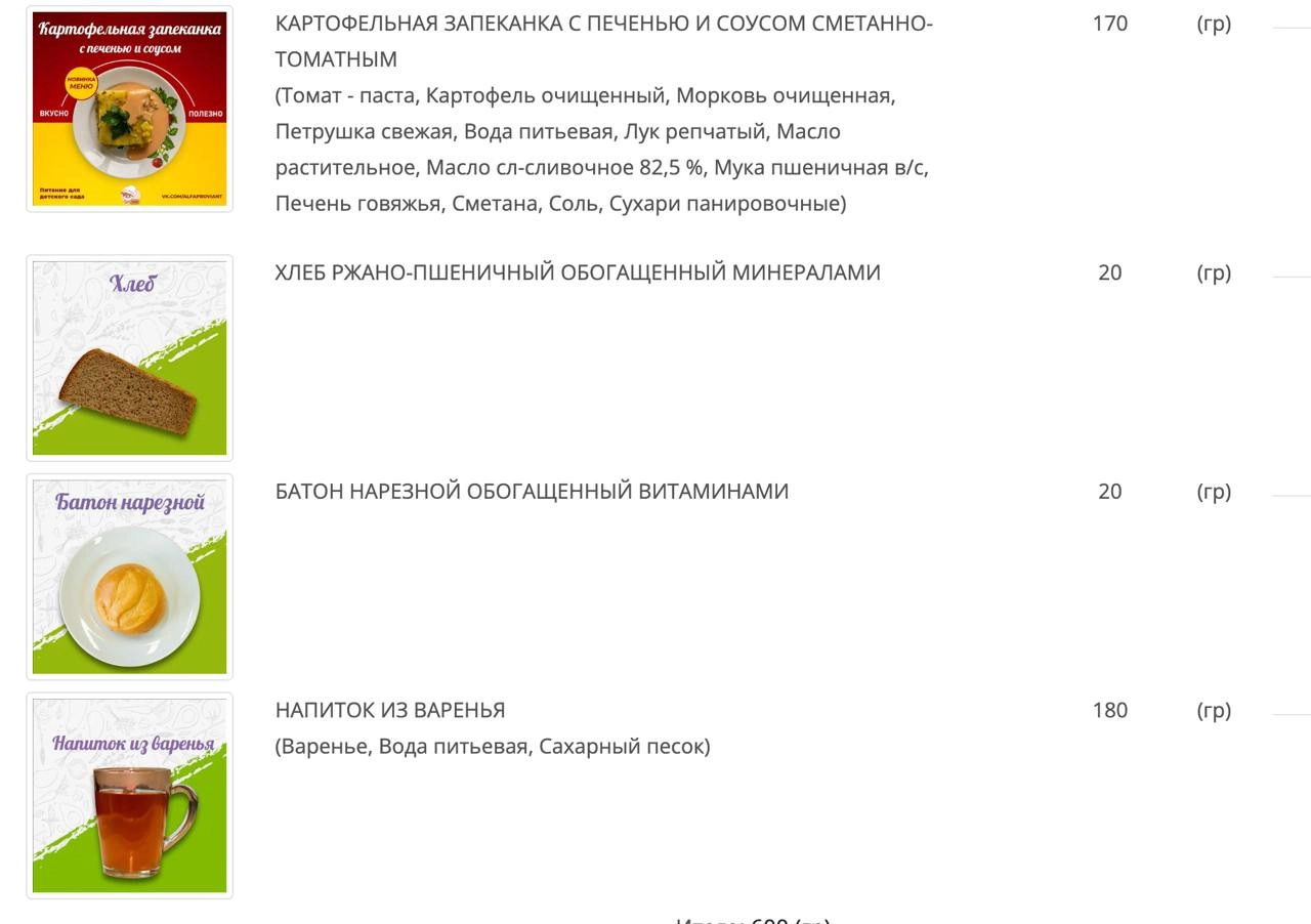 Решил посмотреть, чем кормят детей в детсаде. Дизайн имеется, а есть не хочется 😔 
И вообще интересно, как по-разному оформляют карточку хлеба. | Сетка — новая социальная сеть от hh.ru