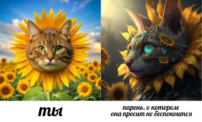Я сделала мем! 
Слева нейросеть Recraft, справа - любимая миджорней
Ну лучшая! | Сетка — новая социальная сеть от hh.ru