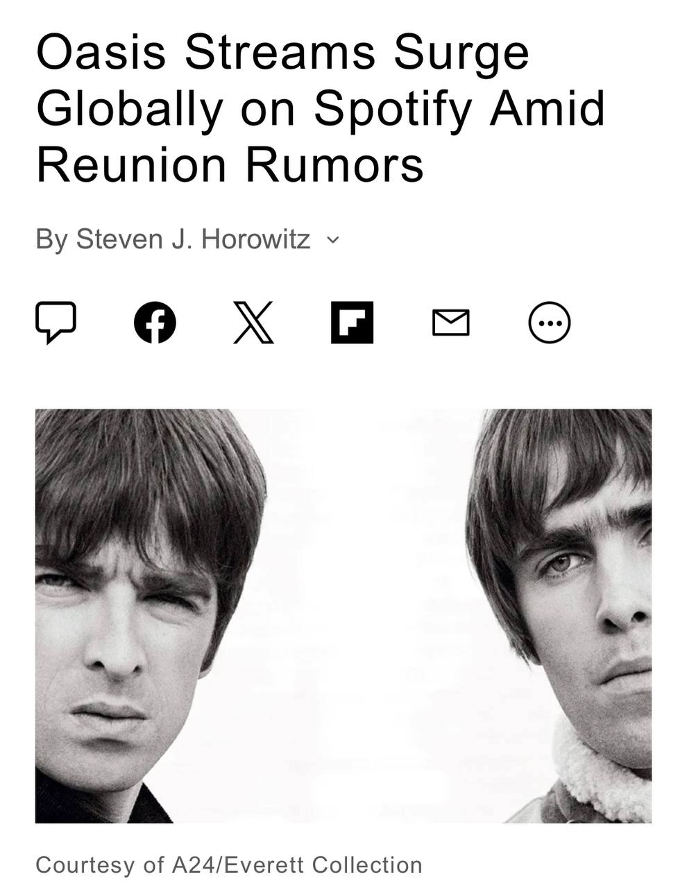 Прослушивания песен Oasis взлетели на 160% после их камбэка. Братья Ноэль и Лиам Галлахер помирились спустя 15 лет, следующим летом они отправятся в турне из 17 концертов | Сетка — новая социальная сеть от hh.ru