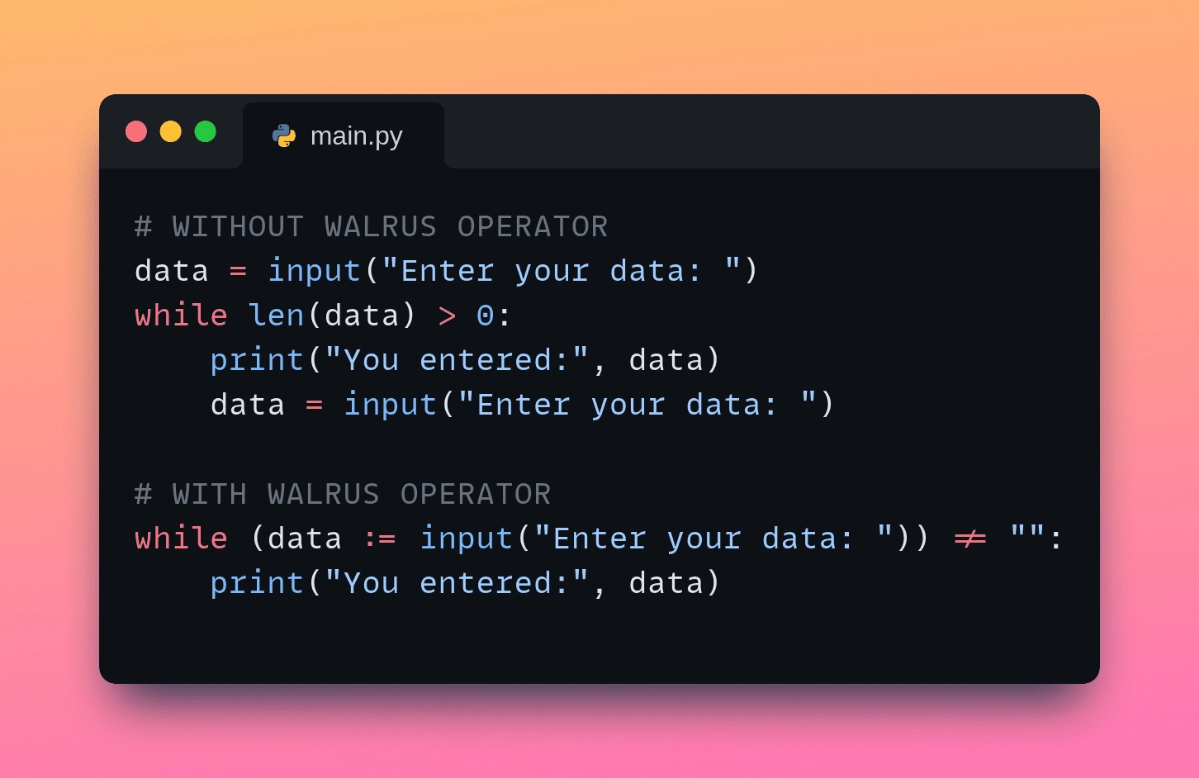 Использовать или нет моржовый оператор на Python? | Сетка — новая социальная сеть от hh.ru