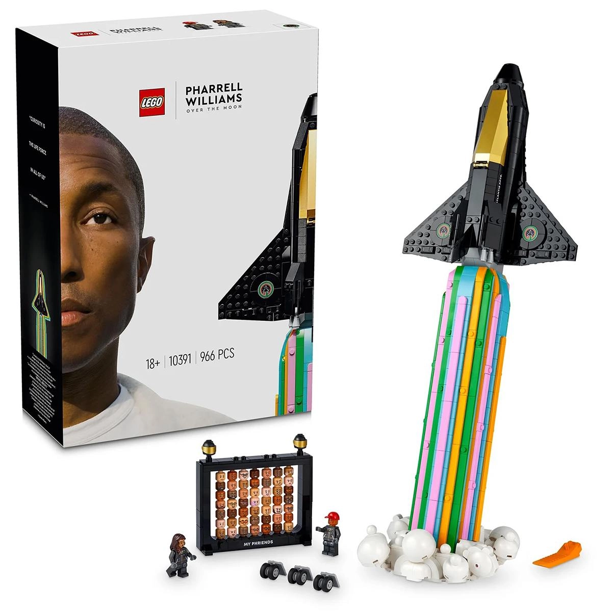 Кажется, это первая коллаборация такого плана от LEGO. Компания объединилась с Фарреллом Уильямсом, совместно они создали набор «Over The Moon». Из 966 деталей набора нужно собрать космический корабль | Сетка — новая социальная сеть от hh.ru