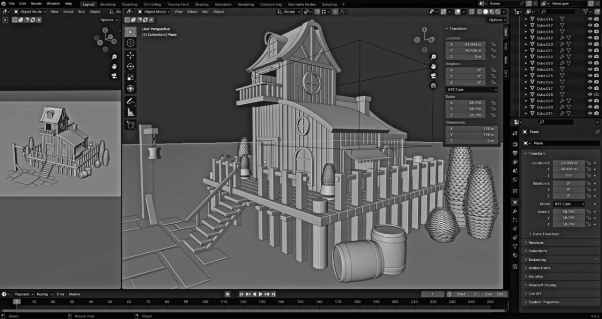 Курс "3D Domik" от Дениса Кожар. 
Blender | Сетка — новая социальная сеть от hh.ru