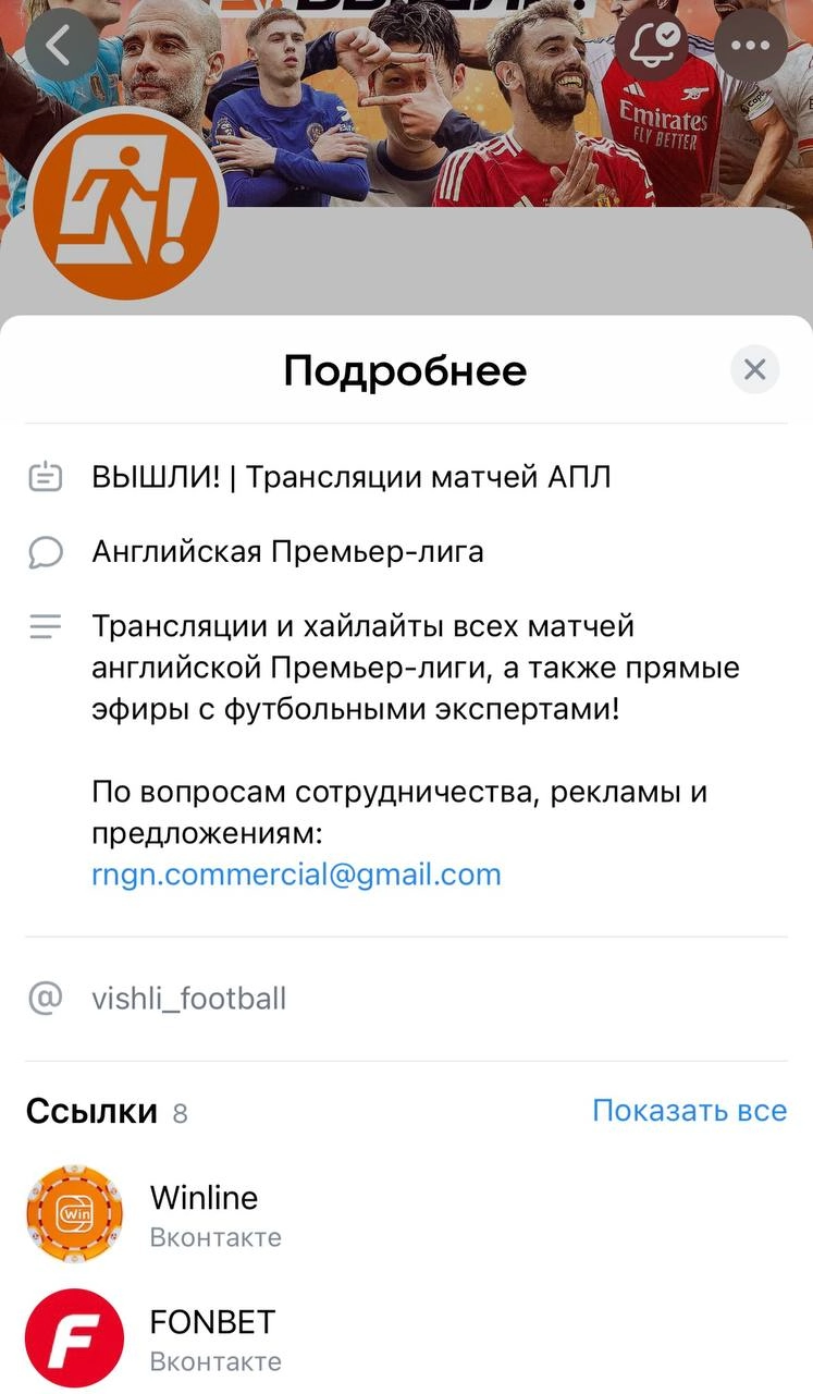😳 Уникально — Winline и Fonbet закупаются в одном паблике
🍷 Группа «Вышли» — партнер Winline:
▪️показывала ОИ по футболу — брендинг и ссылки Winline
▪️паблик промили проекты Winline «Взял мяч» и «Боль... | Сетка — новая социальная сеть от hh.ru