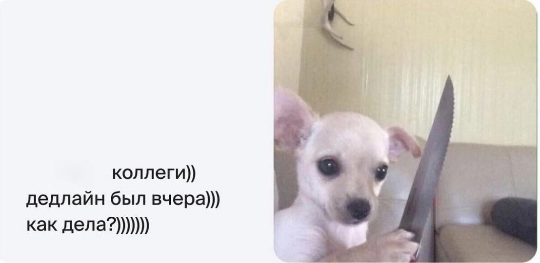 Я иногда 🗣
Лайфхак и совет: не доводите до того, что вас заказчик спрашивает «как дела, коллеги!?». Лучше заранее скажите, что не успеваете, почему не успеваете и когда принесёте результат ✍️ | Сетка — новая социальная сеть от hh.ru