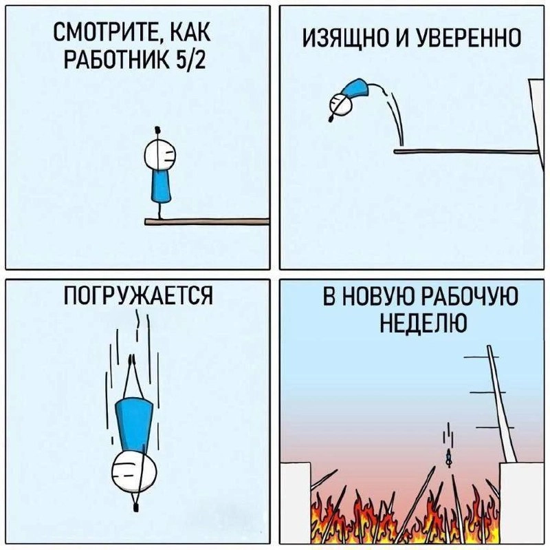 Примерно так и происходит ☕️
Но понедельники я люблю как начало чего-то нового. Пойти в зал, начать учить языки…. Хотя кого обманываем 🤡
За работу, друзья! | Сетка — новая социальная сеть от hh.ru