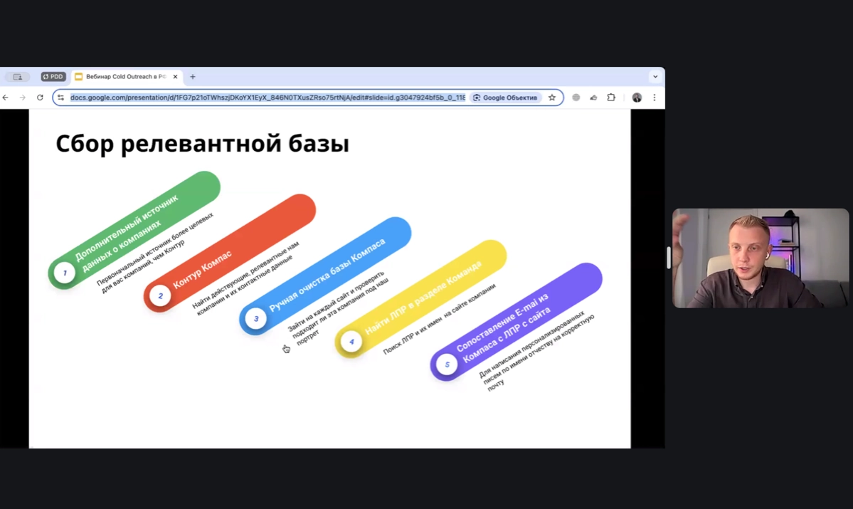Только что-то прошел вебинар по Email-аутрич от @andrewshishkin.
Скорее всего вы не были на нем, но я собрал все скриншоты презентации. Здесь все слайды - https://evklead.ru/7dhf3S0Kazk | Сетка — новая социальная сеть от hh.ru