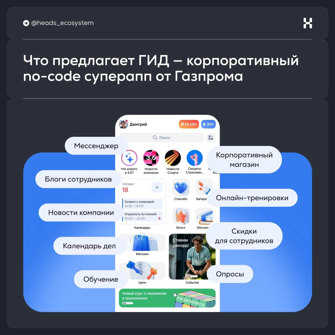 Разбираем ГИД — корпоративный no-code суперапп от Газпрома
ГИД — это суперапп, которым сотрудники Газпрома пользуются уже 3 года | Сетка — новая социальная сеть от hh.ru