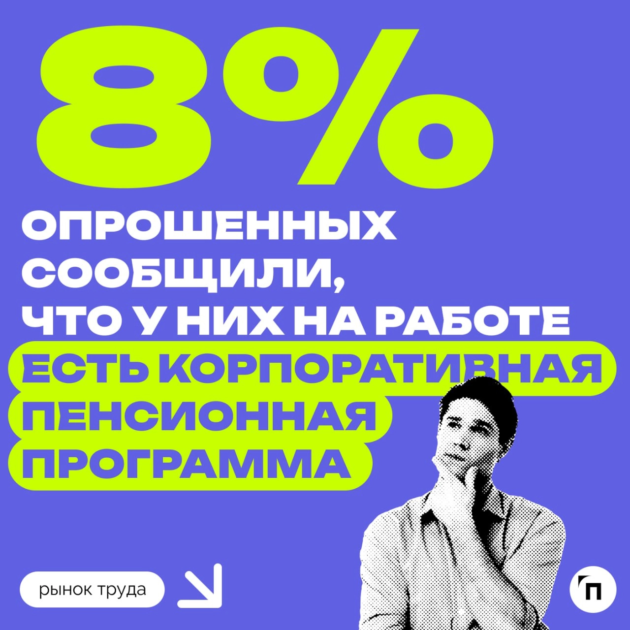 🧷О какой корпоративной пенсии мечтают россияне
Сервис Работа.ру и СберНПФ выяснили, кому доступна пенсия от работодателя и сколько граждан пользуются такой возможностью | Сетка — новая социальная сеть от hh.ru