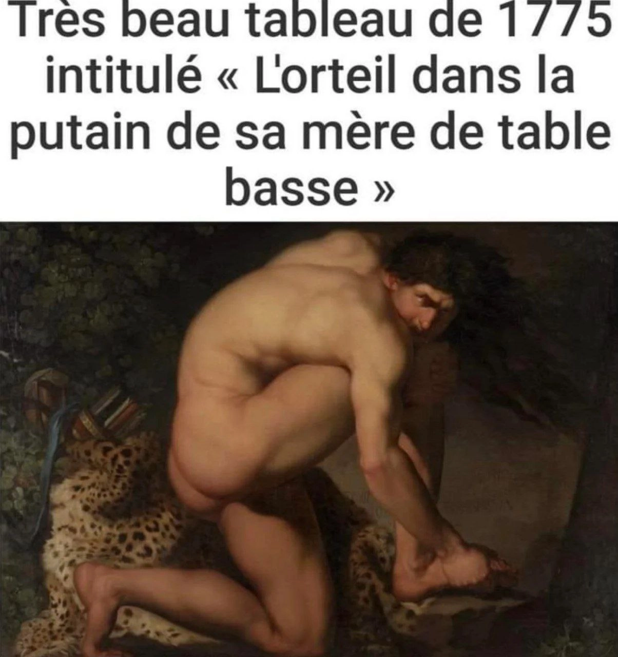 #мемы на иностранном
🇫🇷 Прекрасное полотно 1775 года под названием "Мизинцем об йоб твою матери тумбочку" | Сетка — новая социальная сеть от hh.ru
