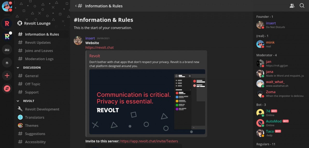 Опенсорсные альтернативы Discord на своём сервере
https://habr.com/ru/companies/ruvds/articles/850438/ | Сетка — социальная сеть от hh.ru