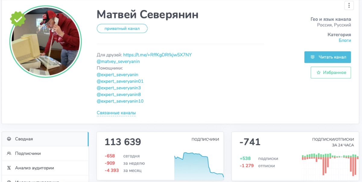 Развод и девичья фамилия: Отписки
С появлением телеграм ботов ОткудаПодписки и @telechurnbot, мы видим шалтай болтай в подписках/отписках - ежедневную статистику прихода и ухода аудитории | Сетка — новая социальная сеть от hh.ru