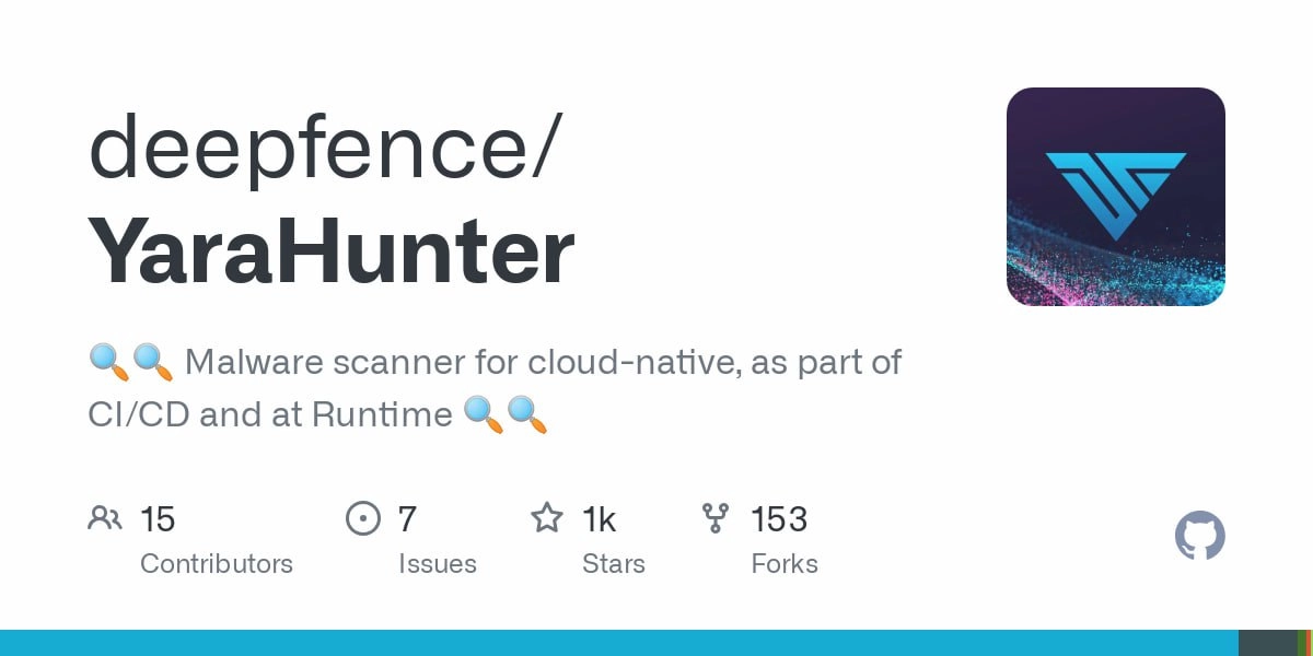 YaraHunter - Malware scanner for cloud-native, as part of CI/CD and at Runtime
https://github.com/deepfence/YaraHunter | Сетка — социальная сеть от hh.ru