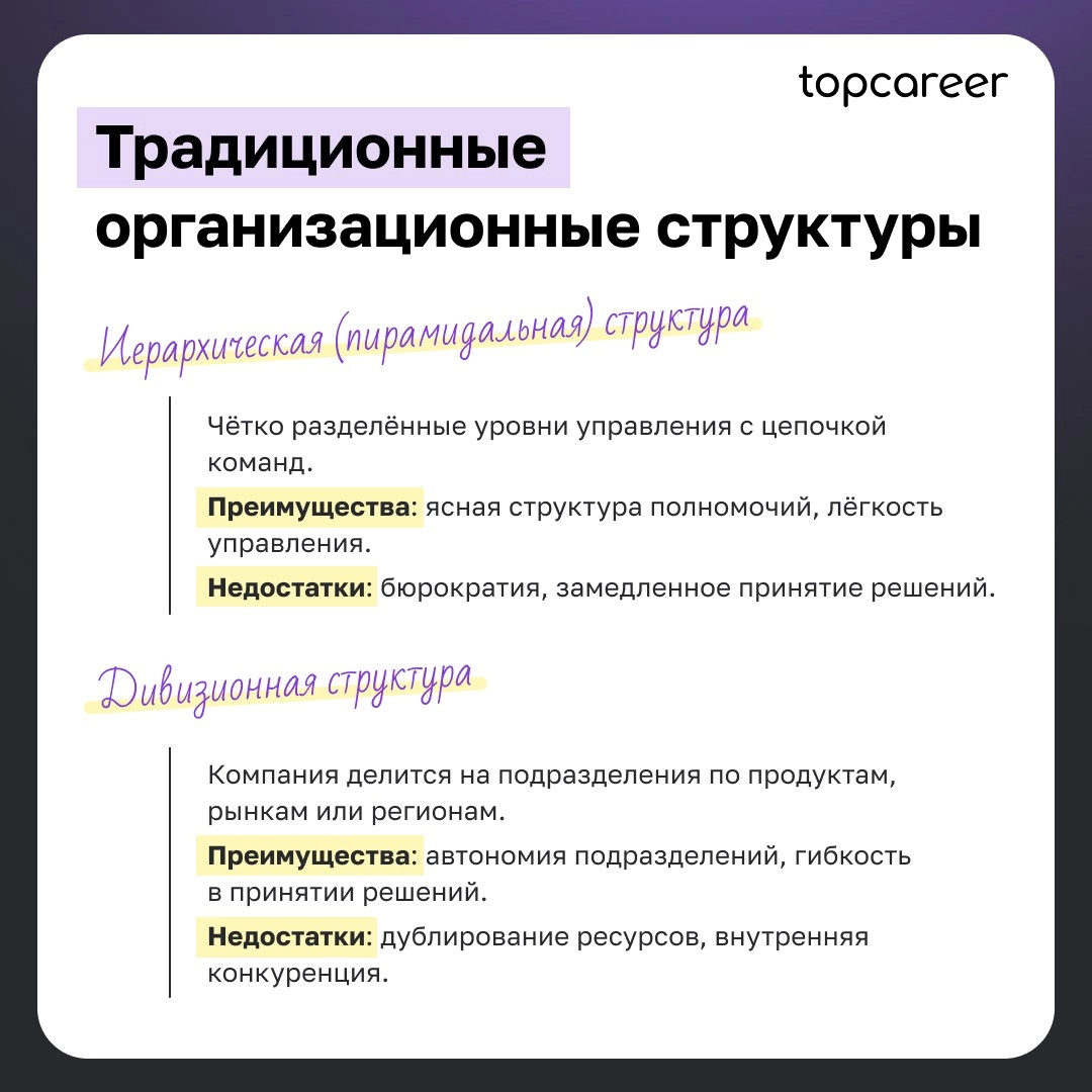 Традиционные и современные типы оргструктур 
Не существует одного лучшего метода, и нет правильных или неправильных типов организационного дизайна | Сетка — новая социальная сеть от hh.ru