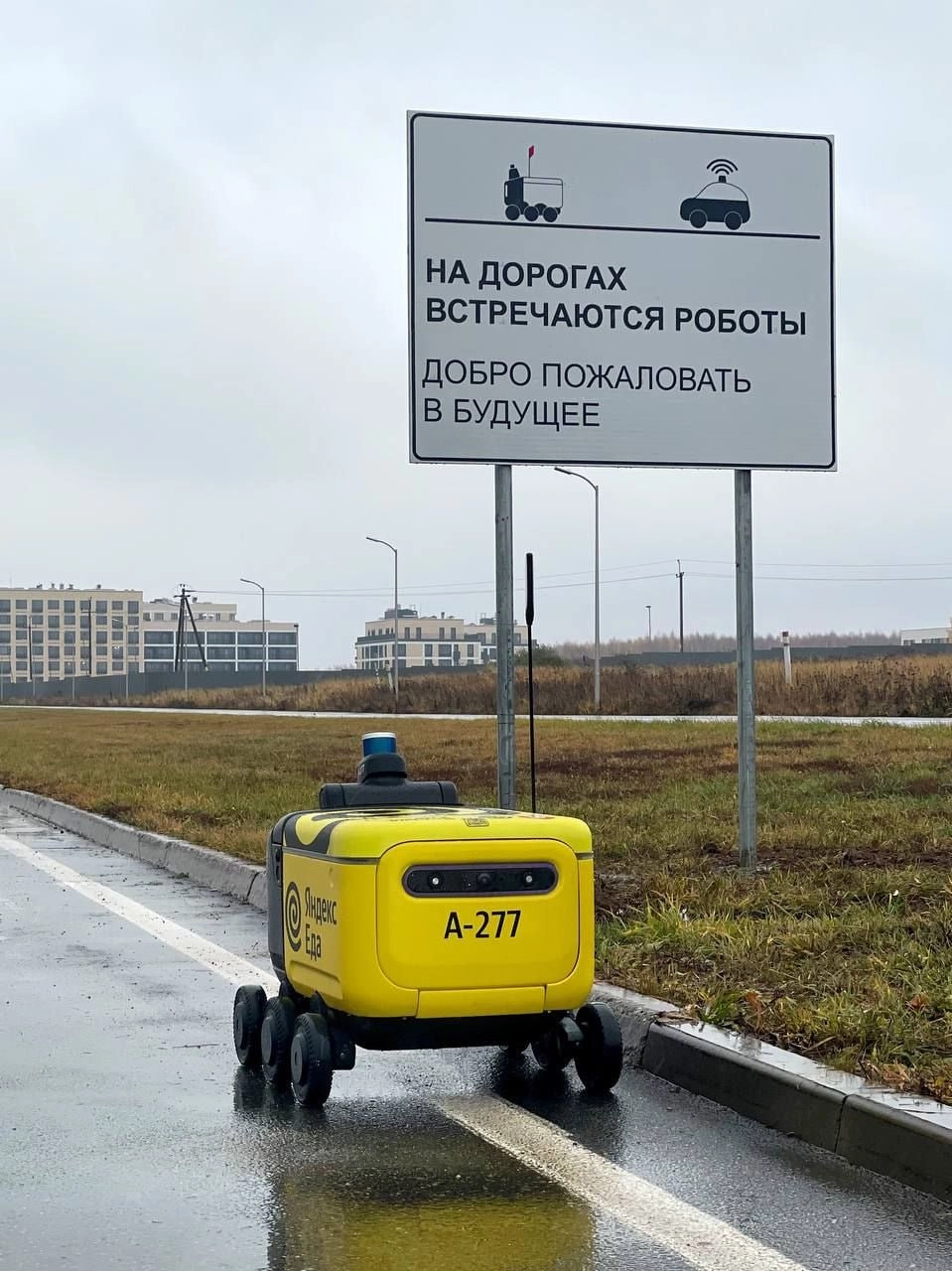 В Иннополисе появились дорожные знаки с РОБОТАМИ. Их установили на въезде в город, чтобы водители были внимательны к самым технологичным участникам дорожного движения | Сетка — новая социальная сеть от hh.ru