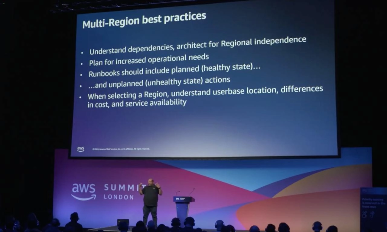 Build your multi-region architecture on AWS
Вчера началась прекрасная конференция DevOops 2024. Мне посчастливилось вести вчерашний эфир, эфир онлайн дня. Она продолжится 12–13 ноября в очном формате | Сетка — новая социальная сеть от hh.ru
