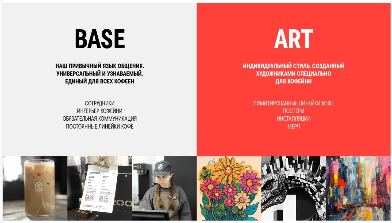 📸 Воскресное вдохновение
Сегодня посмотрим на ребрендинг сети кофеен Skuratov Coffee. Сначала меня привлекло известное название, но внутри все интеренее | Сетка — новая социальная сеть от hh.ru