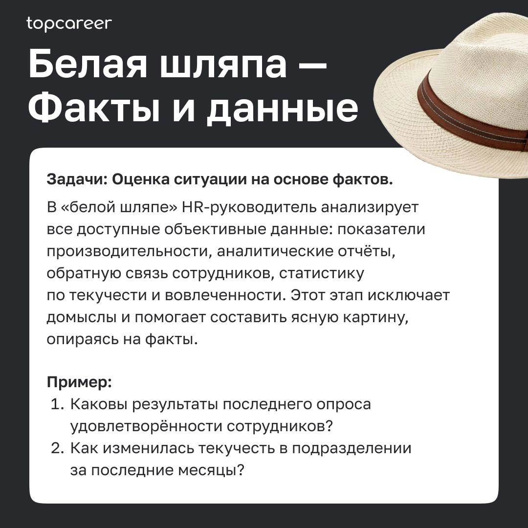 🎩Как HR-руководителю принимать решения в сложных ситуациях: метод шести шляп Эдварда де Боно
Метод «Шесть шляп мышления» Эдварда де Боно — это универсальный инструмент, помогающий HR-руководителям при... | Сетка — новая социальная сеть от hh.ru