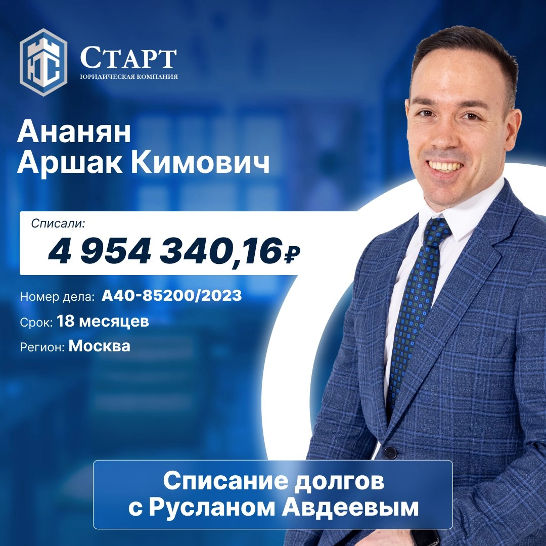 Поздравляем Ананян Аршака Кимовича с успешным завершением процедуры банкротства! 🎉 Это был долгий и непростой путь, включающий сложный этап реализации имущества, но благодаря его решимости и стойкости... | Сетка — новая социальная сеть от hh.ru