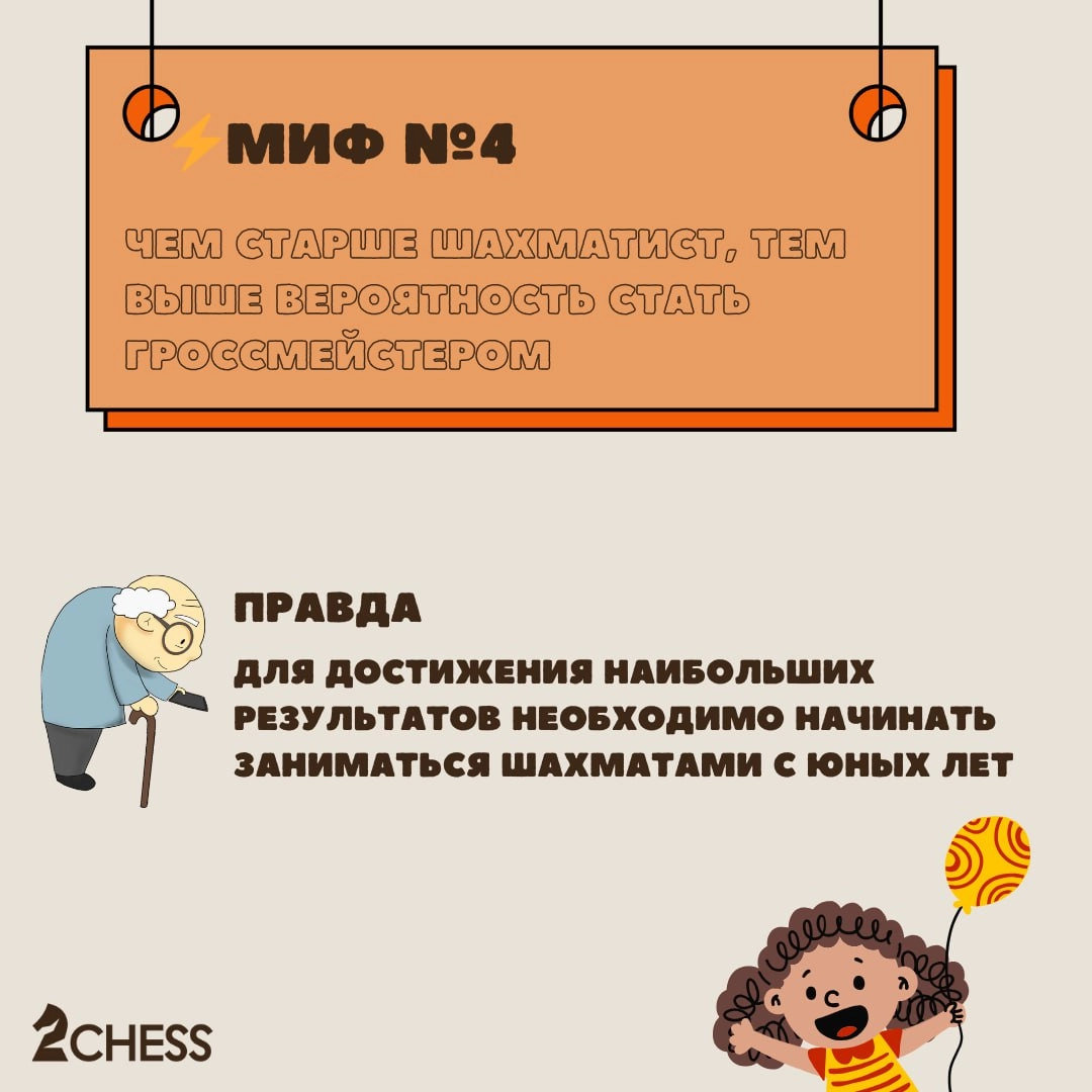 ⚡️Миф №4. Чем старше шахматист, тем выше вероятность стать гроссмейстером
Правда:
Согласно данным Международной шахматной федерации, самый юный гроссмейстер в истории — Абхиманью Мишра | Сетка — новая социальная сеть от hh.ru