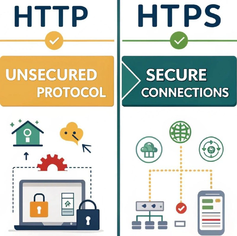 HTTP vs HTTPS: В чём разница?  
HTTP и HTTPS — это протоколы передачи данных между браузером и сервером. Главное отличие в безопасности:
HTTP передаёт данные в открытом виде, уязвимом для перехвата | Сетка — новая социальная сеть от hh.ru