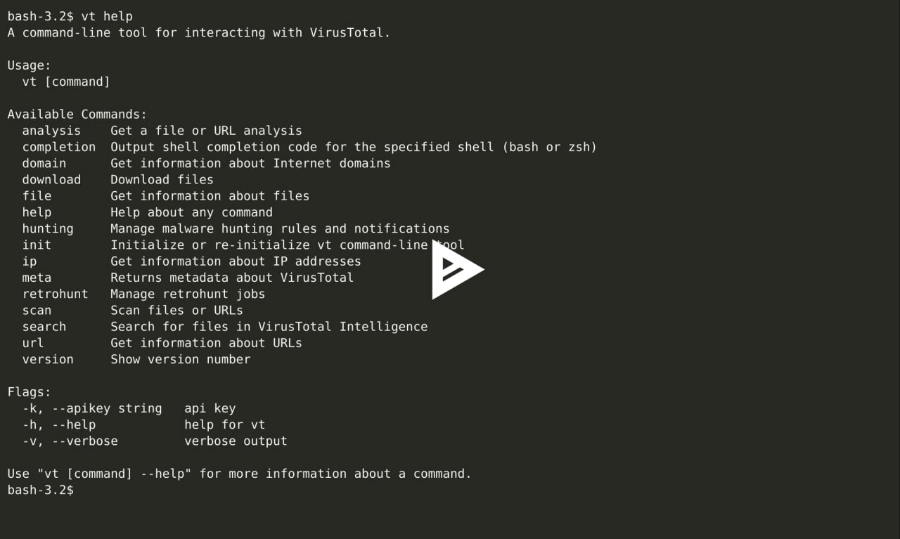 VirusTotal CLI, a tool designed for those who love both VirusTotal and command-line interfaces
https://virustotal.github.io/vt-cli/ | Сетка — новая социальная сеть от hh.ru