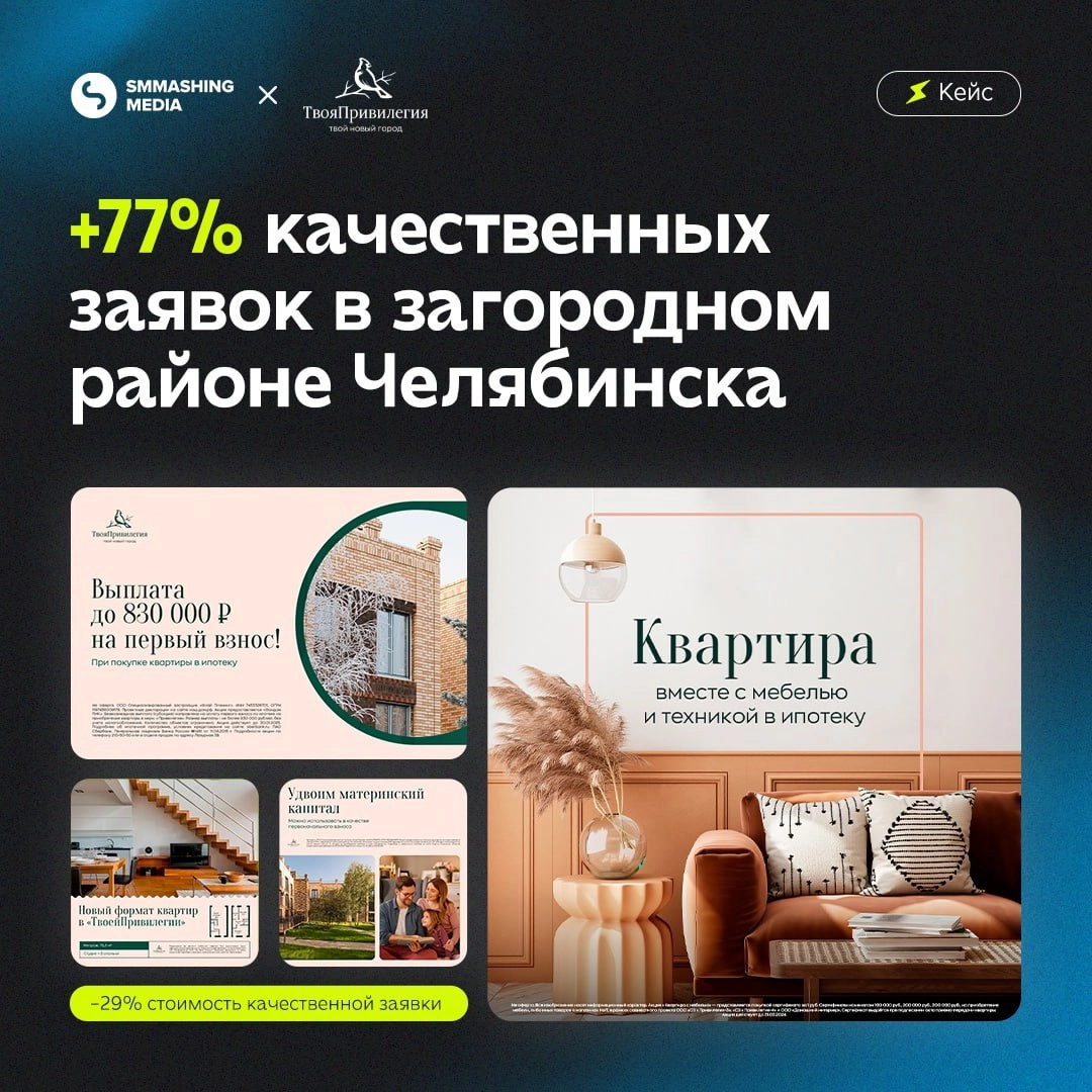 😀😃😄😆 Увеличиваем качество и удерживаем стоимость – кейс SMMashing и загородного района «ТвояПривилегия» | Сетка — новая социальная сеть от hh.ru