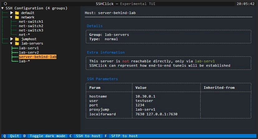 SSH Config terminal manager based on Python and Click framework with Rich and Textual UI
https://github.com/karlot/sshclick | Сетка — новая социальная сеть от hh.ru