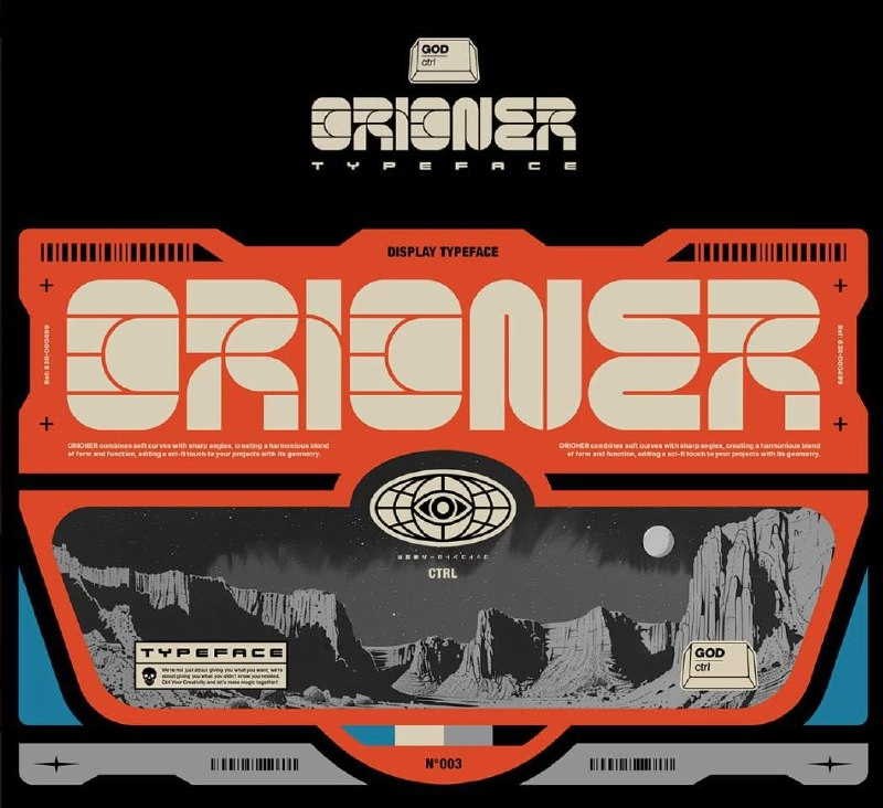 Как правильно презентовать шрифты 👀
Шрифт «Orioner Display Font» с футуристичным характером и духом фантастики 80х. 
Дизайнеры: Francesco Terragin, Simone Rossato
Полная версия | Сетка — новая социальная сеть от hh.ru
