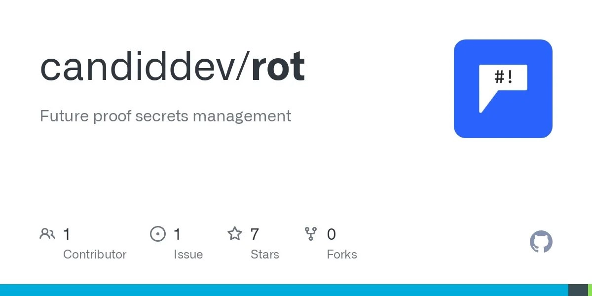 Secure Secrets Management for the Modern Sysadmin
https://github.com/candiddev/rot
https://rotx.dev/ | Сетка — новая социальная сеть от hh.ru
