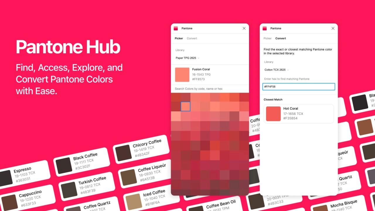 Pantone Hub — простой плагин для Figma, в котором вы можете подобрать для себя цвета Pantone. | Сетка — новая социальная сеть от hh.ru
