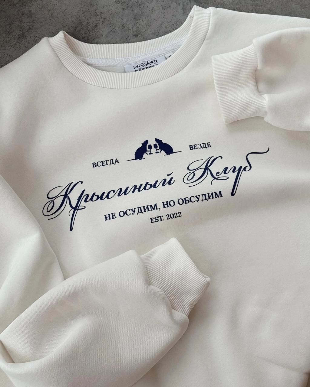 «Крысиный клуб» — мерч для офисов выпустили российские дизайнеры. 
Слоган клуба «не осудим, но обсудим». Унисекс толстовка обойдется в 7500 рублей | Сетка — новая социальная сеть от hh.ru