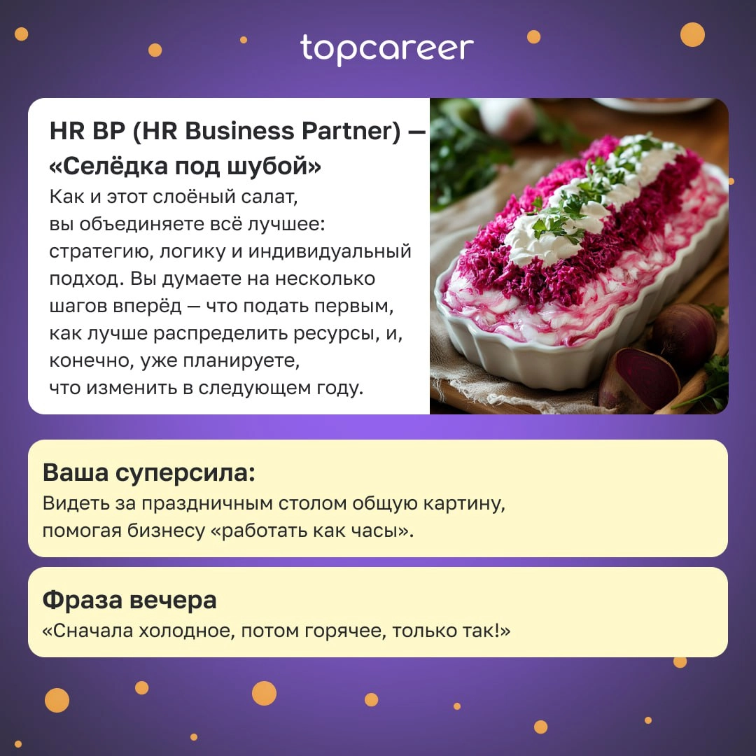 Какой вы HR на новогоднем столе? 🍾🎄
Новогодний стол — это мини-версия офиса, где каждому HR-у найдётся своё место | Сетка — новая социальная сеть от hh.ru