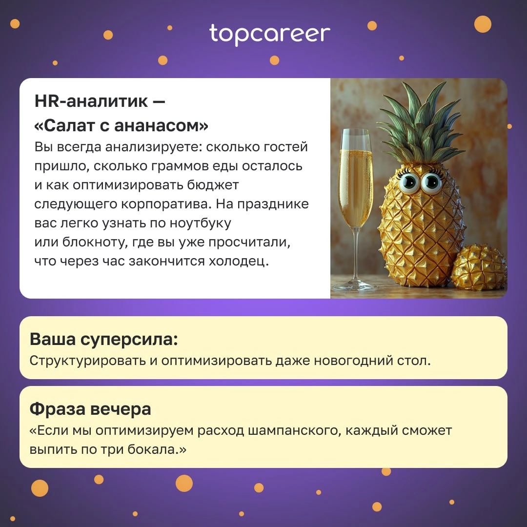 Какой вы HR на новогоднем столе? 🍾🎄
Новогодний стол — это мини-версия офиса, где каждому HR-у найдётся своё место | Сетка — новая социальная сеть от hh.ru