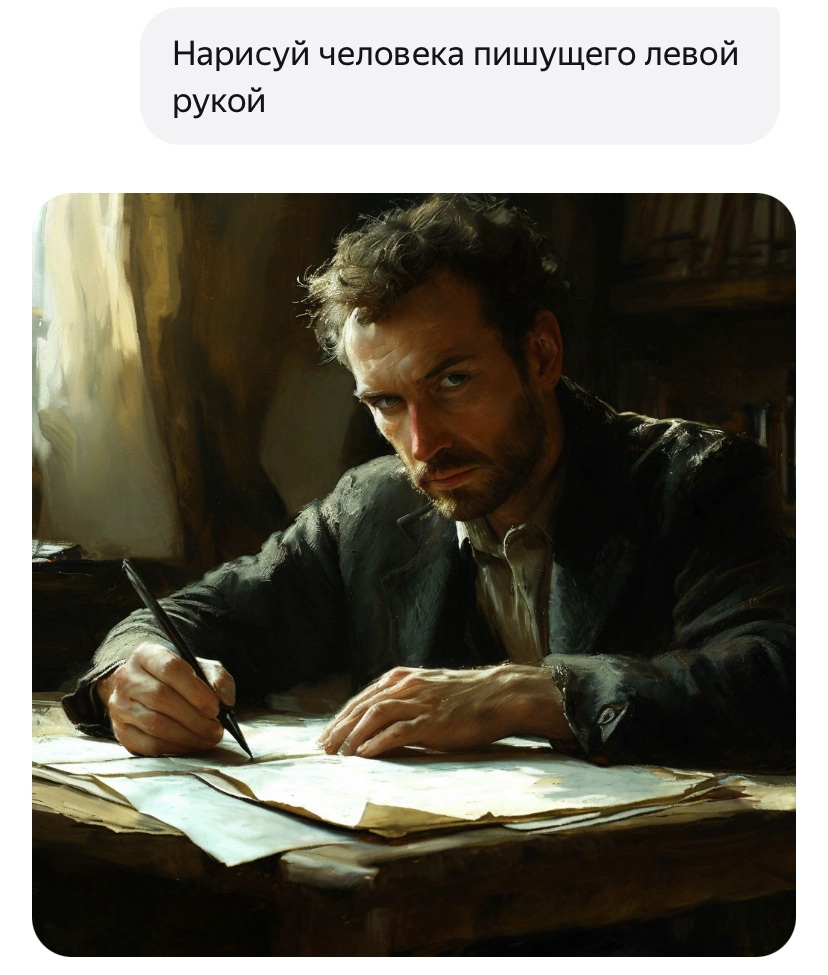 Всем привет 👋
«Нейросеть не понимает меня»🤔
Сегодня я решил попробовать создать несколько картинок с помощью нейросети "Алиса". Вот что из этого вышло:


Запрос: "Нарисуй человека без бороды" | Сетка — новая социальная сеть от hh.ru