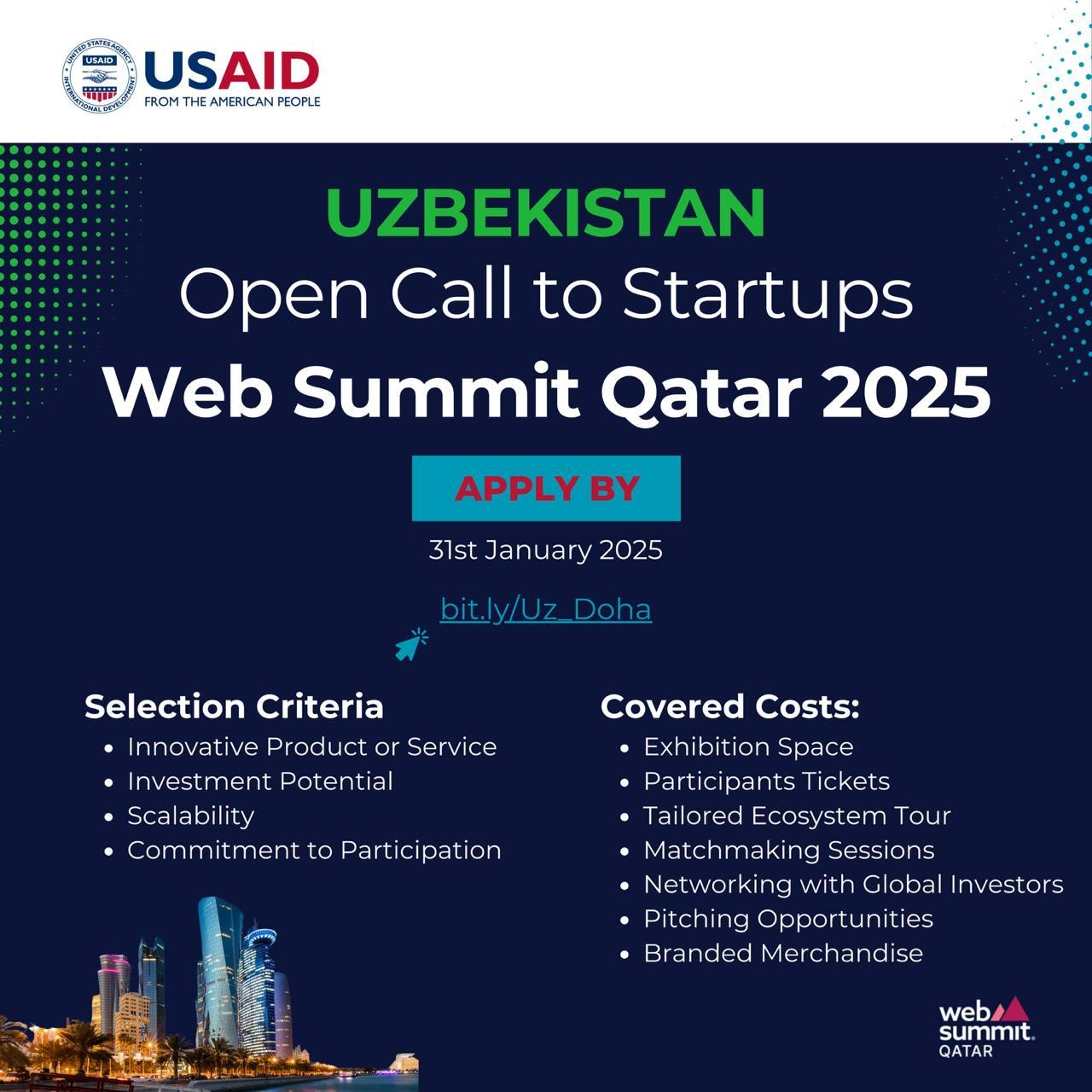Проект USAID Business Support рад объявить о возможности для узбекских IT-стартапов принять участие в Web Summit Qatar 2025 — одном из ведущих мировых событий в сфере технологий, которое пройдет с 23 ... | Сетка — новая социальная сеть от hh.ru
