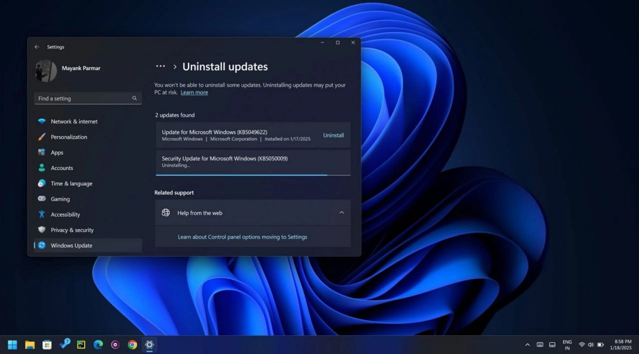 Обновление KB5050009 для Windows 11 ломает работу: Bluetooth-наушников, комбинации Alt+Tab, диспетчера задач, веб-камер
https://habr.com/ru/news/877236/ | Сетка — новая социальная сеть от hh.ru
