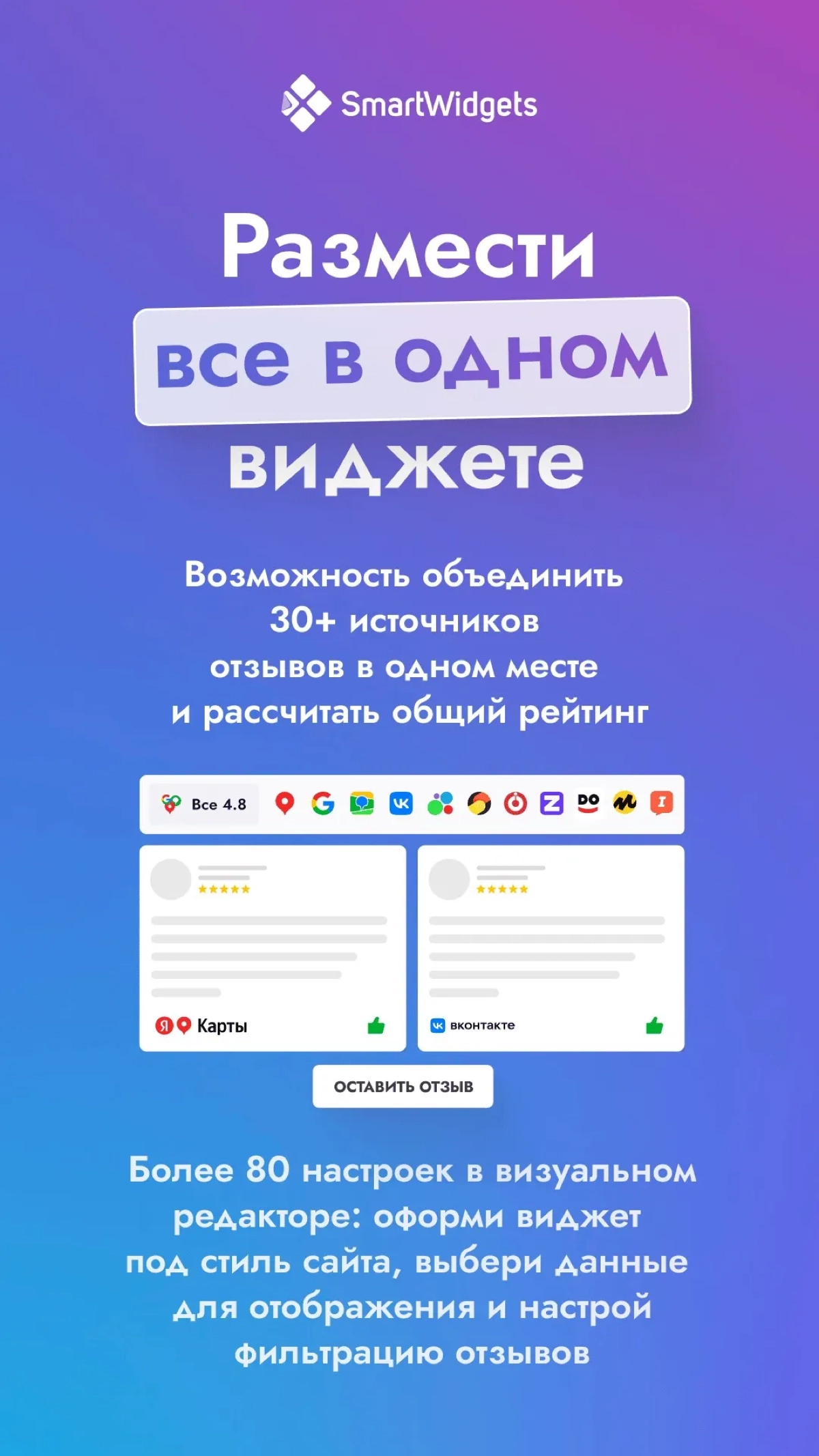 Виджет для сайта собирает и выводит отзывы из 50+ сервисов | Сетка — новая социальная сеть от hh.ru