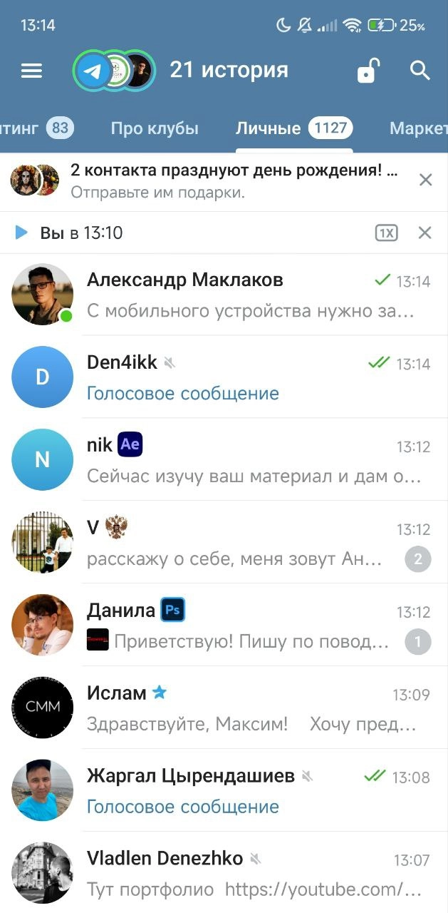 Как думаешь кому из них я написал? 
Вчера искал видеомонтажера на проект. Написал в несколько профильных чатов и тут же посыпались сообщения | Сетка — социальная сеть от hh.ru