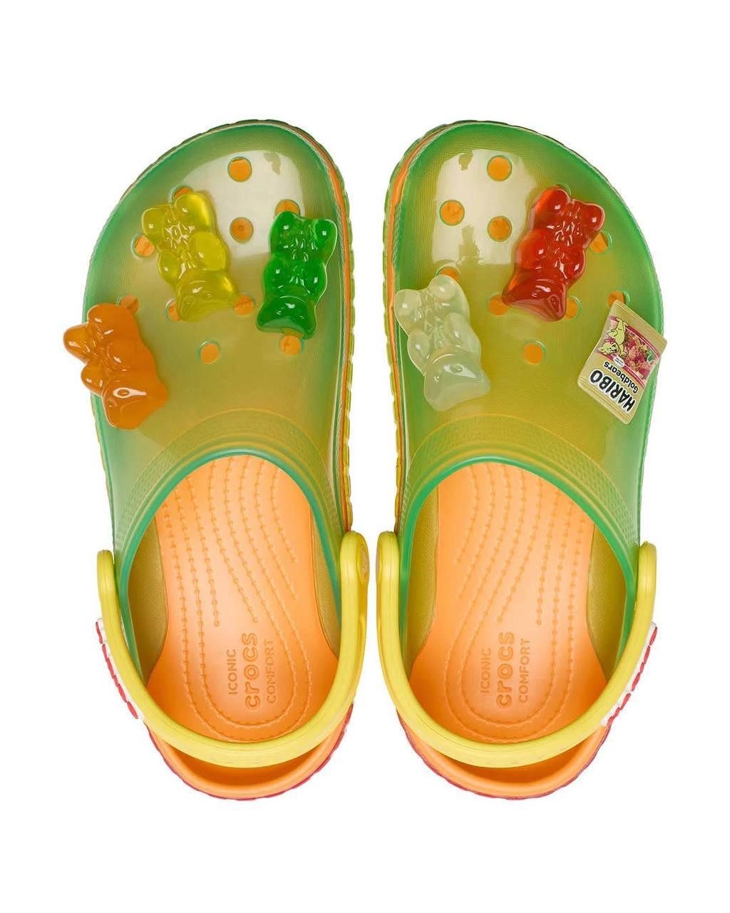 Хорошая реклама та, которую хочется съесть. Это 100% про коллаб тапок Crocs с мармеладками Haribo. 
Здесь 2 в 1: объединение лав-брендов и аппетитный дизайн. 
celeba-sport.ru / Sport Community | Сетка — новая социальная сеть от hh.ru
